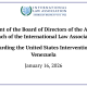 Statement of the Board of Directors of the American Branch of the International Law Association Regarding the United States Intervention in Venezuela